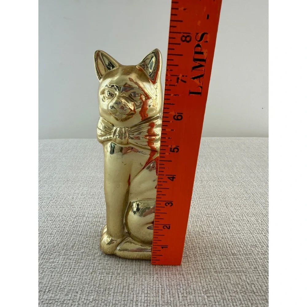 Vintage Brass Cat Figurine 7.5